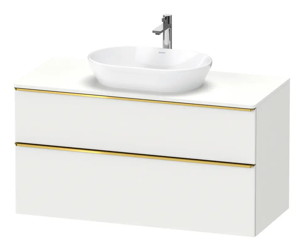 Duravit D-Neo Konsolenwaschtischunterschrank mit 2 Auszügen Griff Gold Poliert 1200 x 644 x 550 mm - Weiß Matt Top-Seller