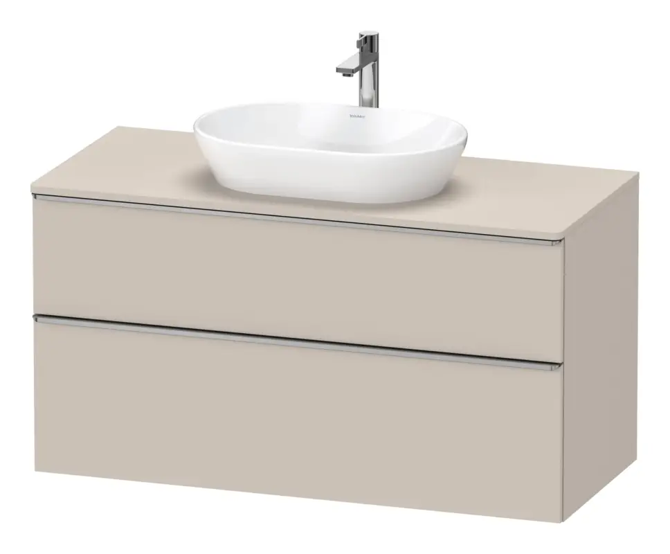Aktuell Duravit D-Neo Konsolenwaschtischunterschrank mit 2 Auszügen Griff Edelstahl Gebürstet 1200 x 644 x 550 mm - Taupe Matt