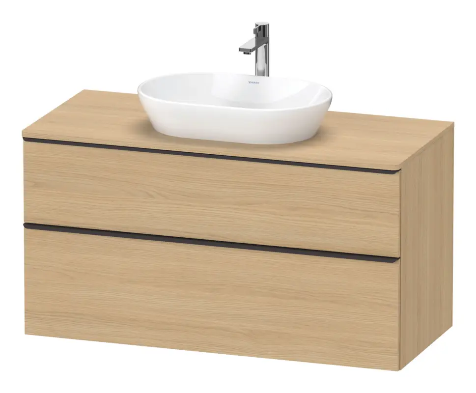 Top-Angebot Duravit D-Neo Konsolenwaschtischunterschrank mit 2 Auszügen Griff Diamantschwarz Matt 1200 x 644 x 550 mm - Eiche Natur Matt