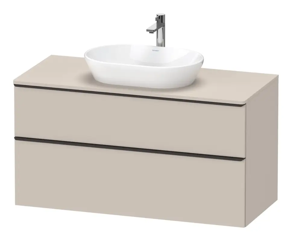 Online Kaufen Duravit D-Neo Konsolenwaschtischunterschrank mit 2 Auszügen Griff Diamantschwarz Matt 1200 x 644 x 550 mm - Taupe Matt