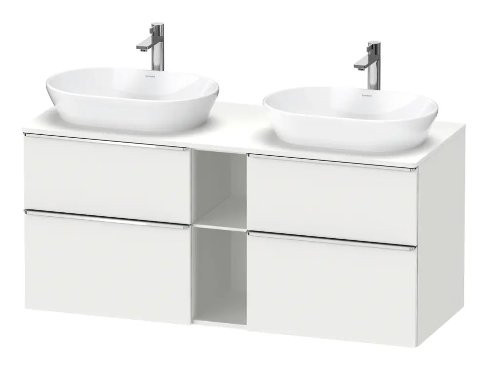 Duravit D-Neo Konsolenwaschtischunterschrank für 2 Becken mit 4 Auszügen und 2 Fächern Griff Chrom Hochglanz 1400 x 644 x 550 mm - Weiß Matt Jetzt Bestellen