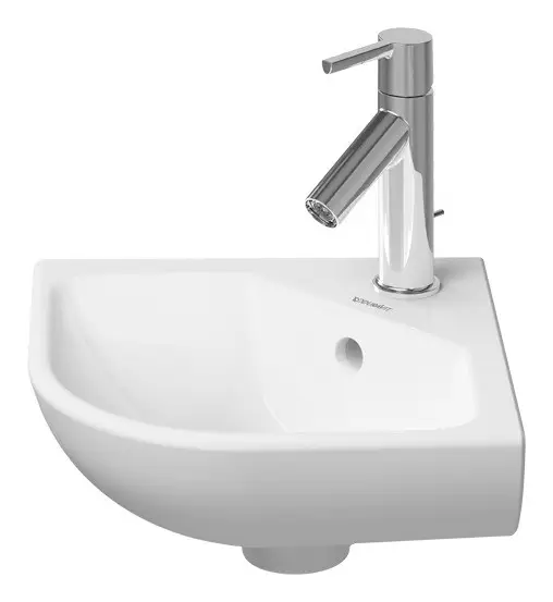 Duravit ME by Starck Handwaschbecken mit 1 Hahnloch mit Überlauf 435 x 380 mm - Weiß Hochglanz mit DuraShield Sonderangebot