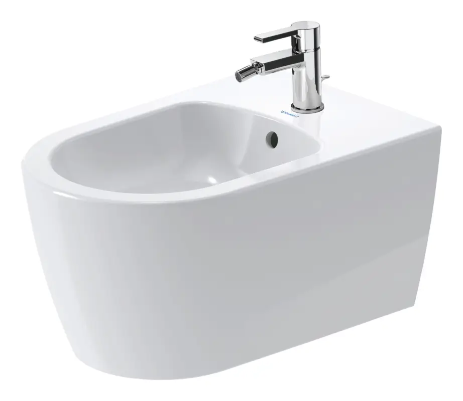 Online Kaufen Duravit ME by Starck Bidet wandhängend mit 1 Hahnloch mit Überlauf 370 x 570 mm - Weiß Hochglanz mit DuraShield