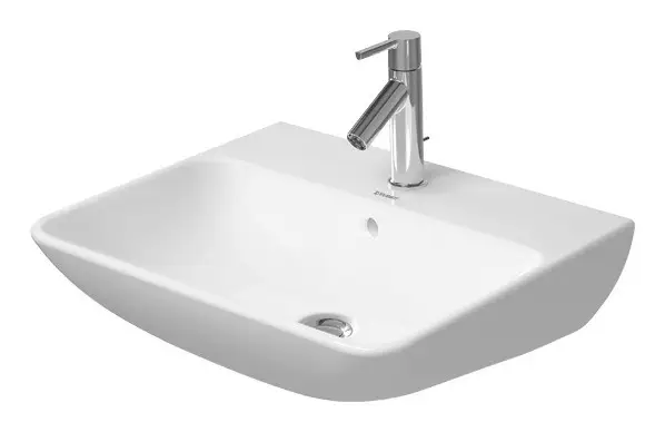 Preis Gesenkt Duravit ME by Starck Waschtisch mit 1 Hahnloch mit Überlauf 550 x 440 mm - Weiß Hochglanz mit DuraShield