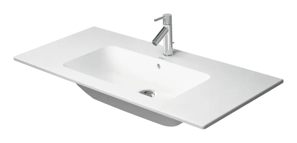 Solange Der Vorrat Reicht Duravit ME by Starck Möbelwaschtisch mit 1 Hahnloch mit Überlauf 1030 x 490 mm - Weiß Hochglanz mit DuraShield