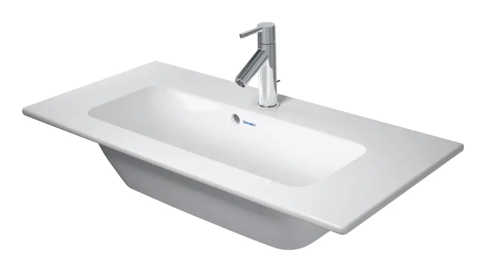 Duravit ME by Starck Möbelwaschtisch mit 1 Hahnloch mit Überlauf 830 x 400 mm - Weiß Seidenmatt mit DuraShield Expressversand