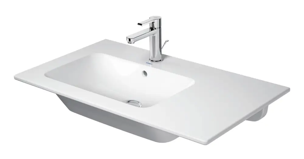 Duravit ME by Starck Möbelwaschtisch Becken links mit 1 Hahnloch mit Überlauf 830 x 490 mm - Weiß Seidenmatt mit DuraShield Top-Preis
