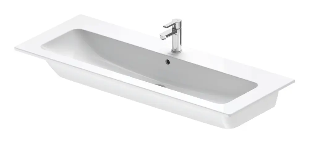 Nur Heute Duravit ME by Starck Möbelwaschtisch mit 1 Hahnloch mit Überlauf 1230 x 490 mm - Weiß Hochglanz mit DuraShield