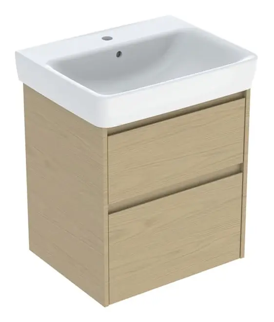 Solange Der Vorrat Reicht Geberit Renova Plan Komplett-Set mit 2 Schubladen 600 x 697 x 446 mm - Eiche natur