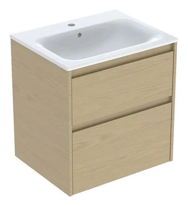 Geberit Renova Plan Komplett-Set mit 2 Schubladen 600 x 621 x 480 mm - Eiche natur Schneller Versand