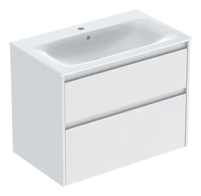 Geberit Renova Plan Komplett-Set mit 2 Schubladen 800 x 621 x 480 mm - Weiß lackiert seidenmatt mit KeraTect Knallerangebot
