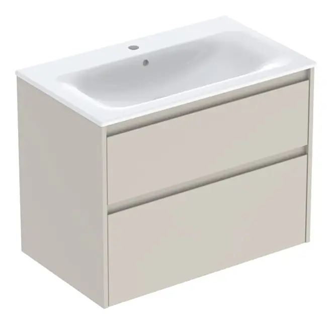 Geberit Renova Plan Komplett-Set mit 2 Schubladen 800 x 621 x 480 mm - Sandgrau lackiert seidenmatt Top-Seller