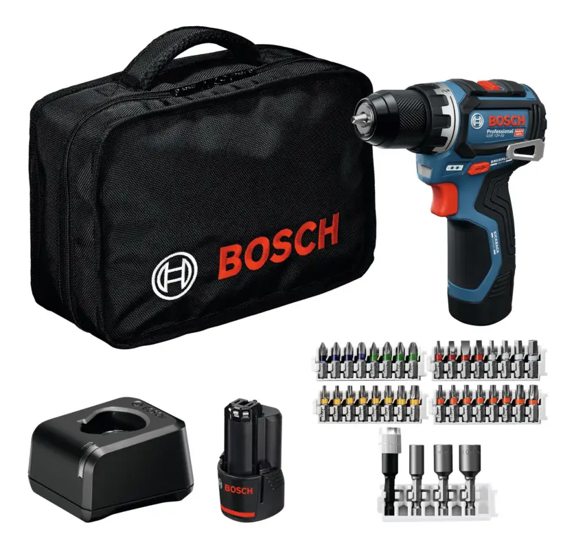 Bosch Professional Akku-Bohrschrauber GSR 12V-32 mit 2x Akku 2 Ah & 36-tlg. Zubehör-Set - in Werkzeugtasche Billig