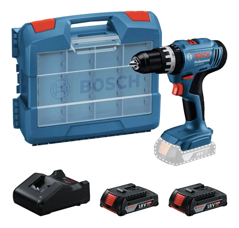 Preis Gesenkt Bosch Professional Akku-Schlagbohrschrauber GSB 18V-25 mit 2x Akku 2 Ah - im Karton