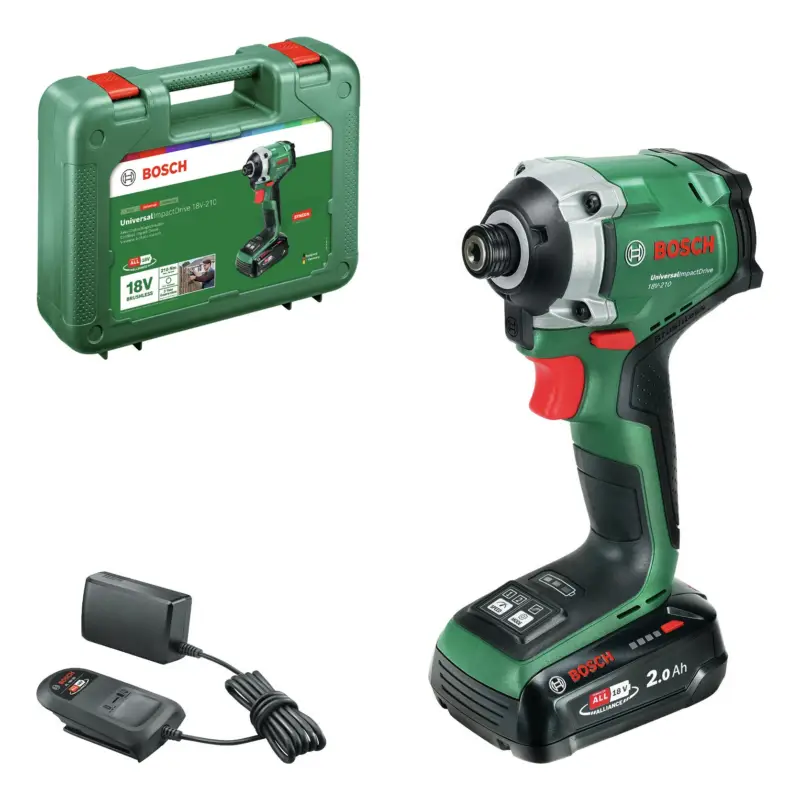 Bosch Akku-Schlagschrauber UniversalImpactDrive 18V-210 mit 1x Akku 2 Ah - im Handwerkerkoffer Schneller Versand