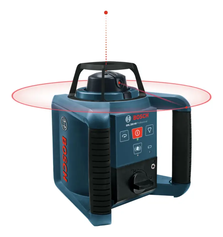 Bosch Professional Rotationslaser GRL 250 HV mit 2 x 1,5 V Batterie LR6 (AA) - im Handwerkerkoffer Zertifiziert