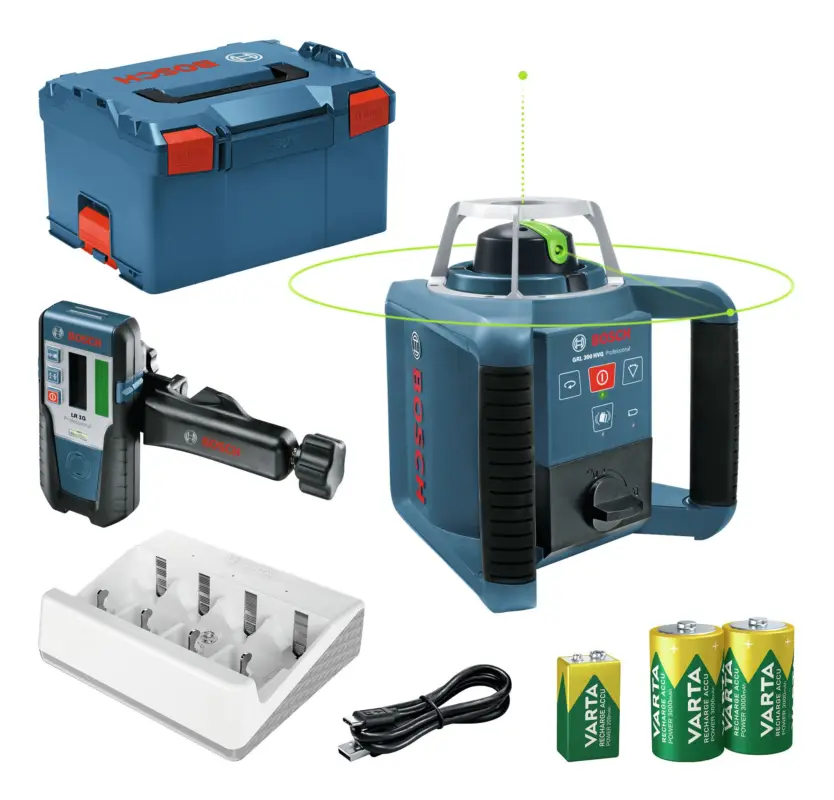 Jetzt Kaufen Bosch Professional Rotationslaser GRL 300 HVG mit 3x Varta-Akku & Laser-Empfänger LR 1G - in L-BOXX 238