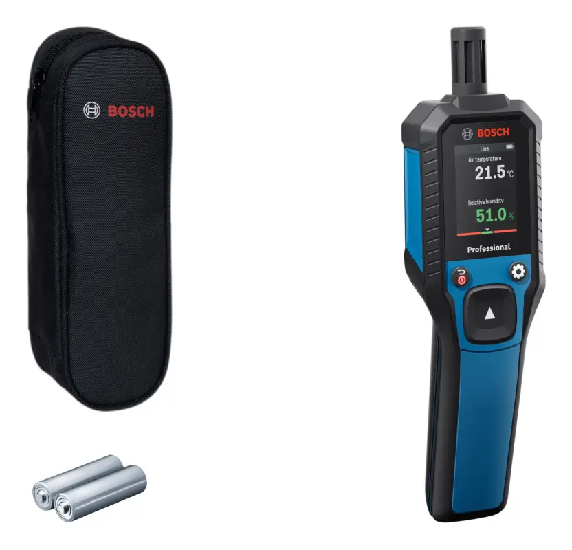 Bestseller Bosch Professional Thermo-Hygrometer GDH 1-17 mit 2 x 1,5 V Batterie LR6 (AA) - in Tasche