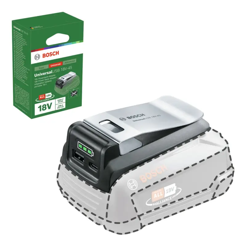 Zertifiziert Bosch Akku-Adapter UniversalUSB 18V-45