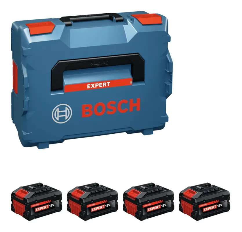 Bosch Professional Expert Akkupack 4x EXBA 18V-55 (5,5 Ah) - in L-BOXX 136 Solange Der Vorrat Reicht