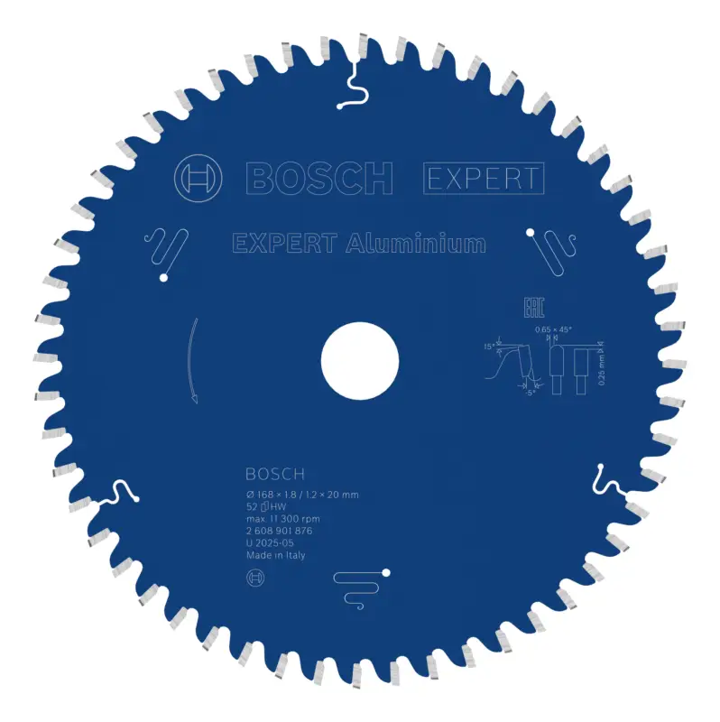 Preisreduziert Bosch Expert Aluminium Kreissägeblatt, 168 x 1,8/1,2 x 20 mm, 52 Zähne