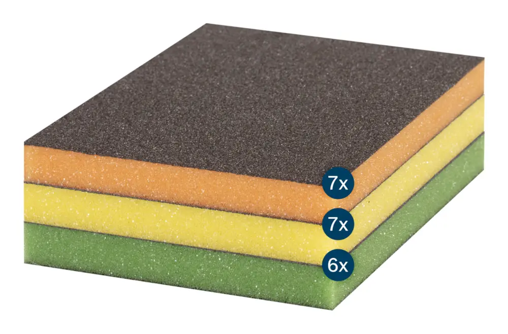 Bosch Expert S473 Schleifschwamm-Set, 98 x 120 x 13 mm, medium/fein/superfein, 20-teilig Zertifiziert