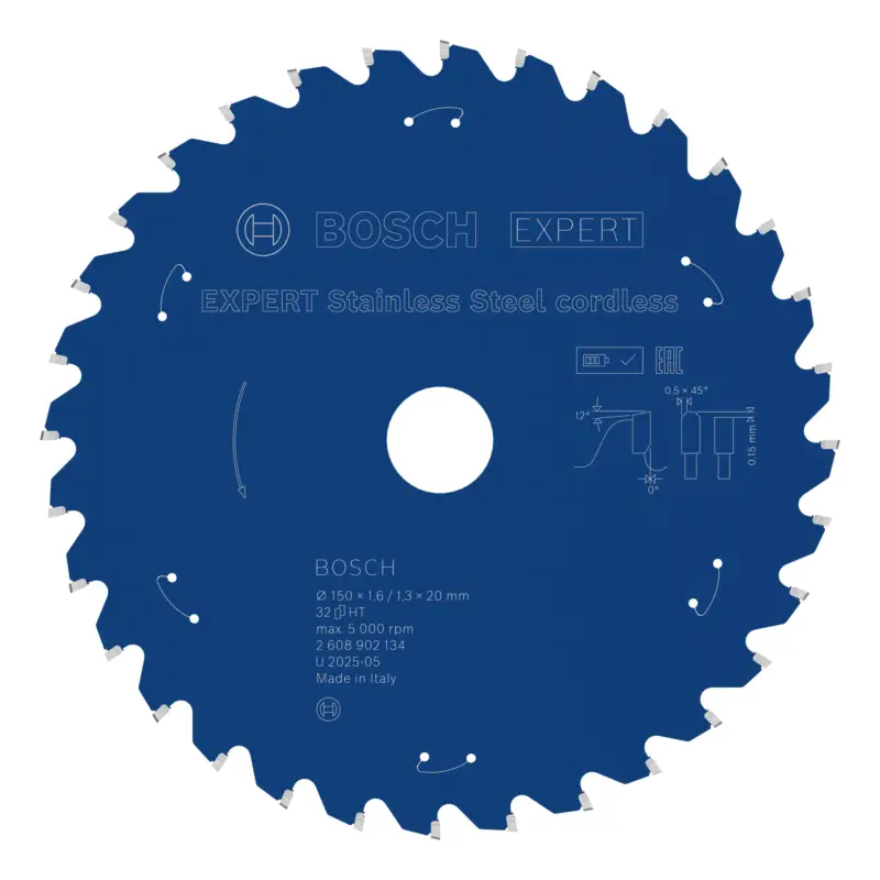 Günstig Bosch Expert Stainless Steel Kreissägeblatt, 150 x 20 mm, 32 Zähne