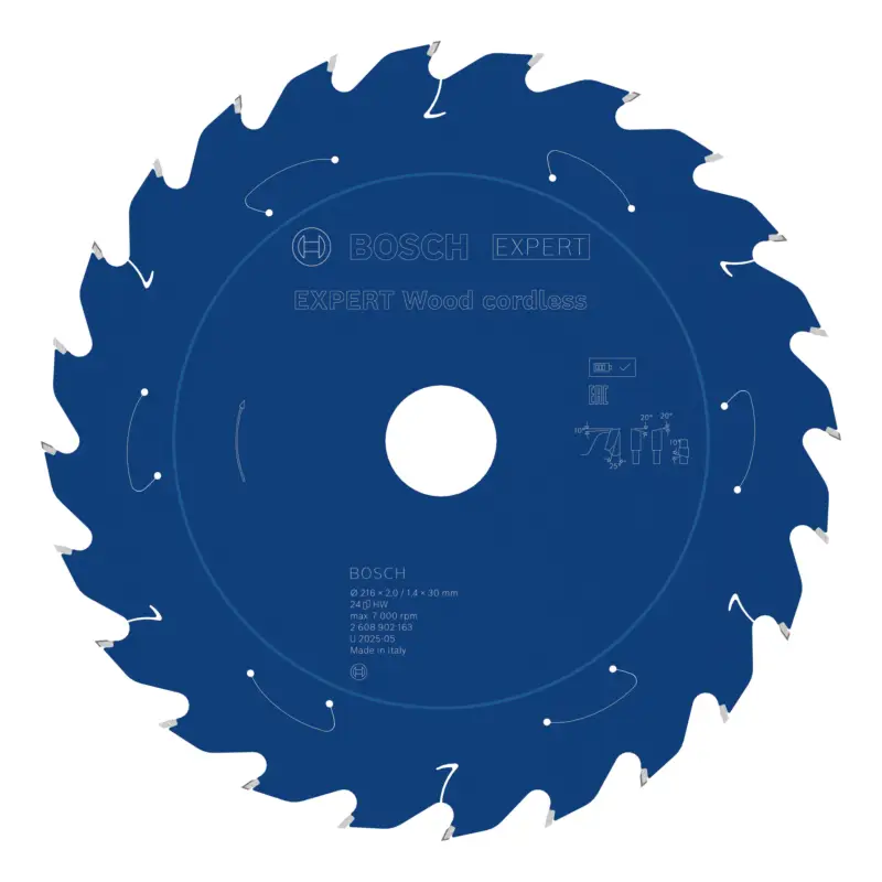 Bosch Expert Wood Kreissägeblatt, 216 x 1,7 x 30 mm, 24 Zähne, Zahnwinkel 25° Garantierte Lieferung