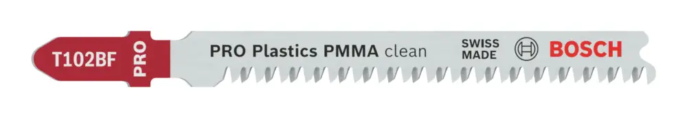 Bosch Pro Plastics PMMA clean T102BF Stichsägeblatt, 92 mm - 2er Pack (Verpackungseinheit 10 Stück) Abverkauf