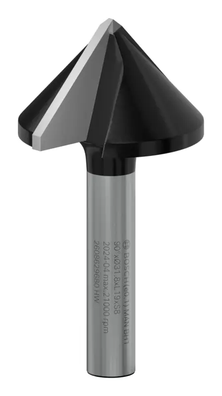 Garantierte Lieferung Bosch Pro V-Nutfräser, W 90°, D 31,8 mm, S 8 mm