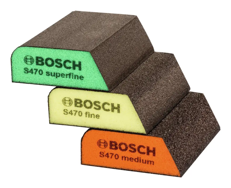 Bosch Zubehör Schleifschwämme-Set, geriffelt 97 x 69 x 26 mm, M/F/SF, 3-teilig (Verpackungseinheit 3 Sets) Expressversand