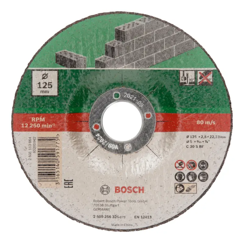 Markenprodukt Bosch Zubehör Trennscheiben gekröpft für Stein, 125 mm - 5er Pack (Verpackungseinheit 5 Stück)