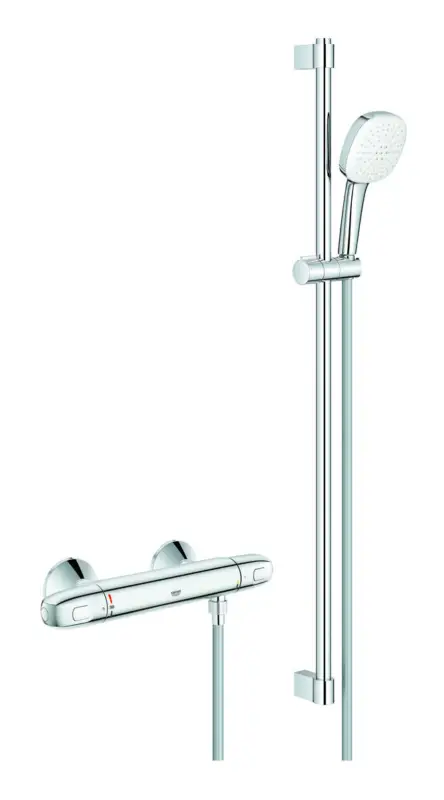 Grohe Grohtherm 1000 Thermostat-Brausebatterie 1/2" mit Brausegarnitur 920 mm - Chrom Knallerangebot