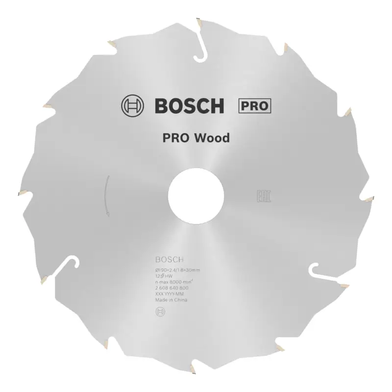Nur Heute Bosch Pro Wood cordless Kreissägeblatt, 190 x 2,4 x 30 mm, 12 Zähne, für Akku-Handkreissägen