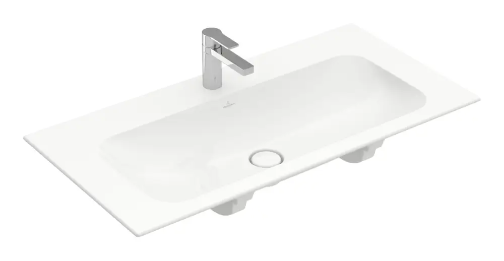 Zertifiziert Villeroy & Boch Finion Schrankwaschtisch mit 1 Hahnloch ohne Überlauf 1000 x 500 x 160 mm - Weiß Alpin mit CeramicPlus