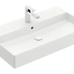 Zertifiziert Villeroy & Boch Memento 2.0 Waschbecken für Möbel mit 1 Hahnloch mit Überlauf Unterseite geschliffen 800 x 470 x 140 mm - Stone White mit CeramicPlus