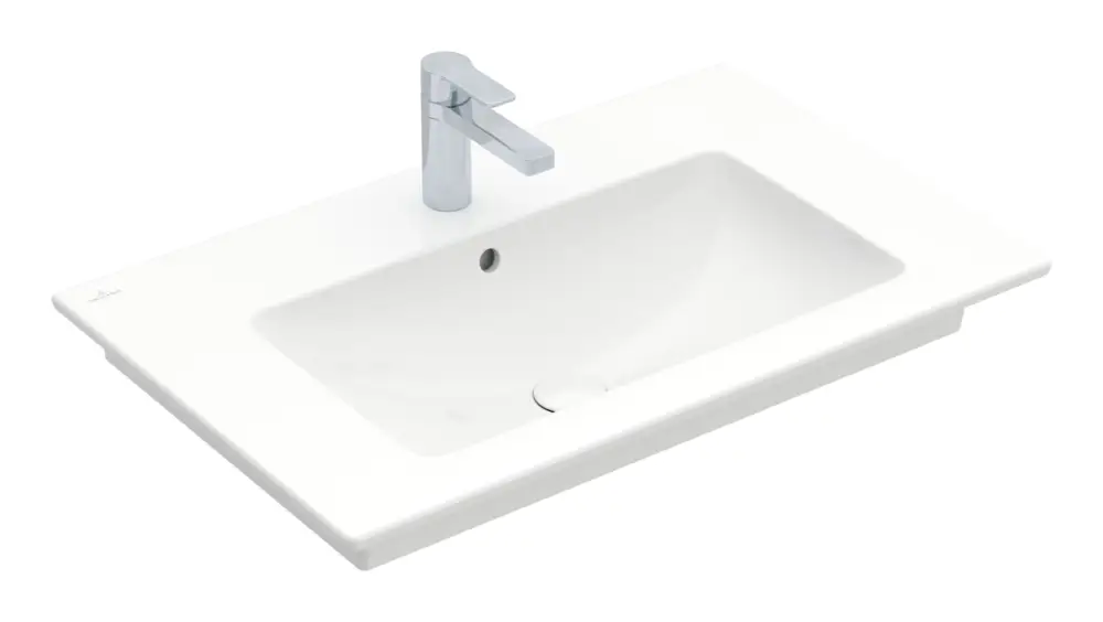 Mega-Angebot Villeroy & Boch Venticello Schrankwaschtisch mit Überlauf mit 1 Hahnloch 800 x 500 x 165 mm - Stone White mit CeramicPlus