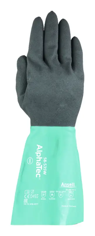 Begrenztes Angebot Ansell Chemikalienschutzhandschuh AlphaTec 58-535W, Größe 10 (Verpackungseinheit 6 Paar)