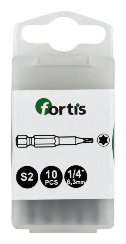 Kracherpreis Fortis Bit 1/4" für Innen-TORX-Schrauben DIN3126 E6,3 TX27 x 50 mm a 10 Stück