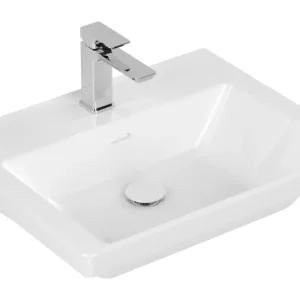 Villeroy & Boch Subway 3.0 Schrankwaschtisch ungeschliffen mit 1 Hahnloch ohne Überlauf 600 x 470 x 165 mm - Weiß Alpin mit CeramicPlus Begrenztes Angebot