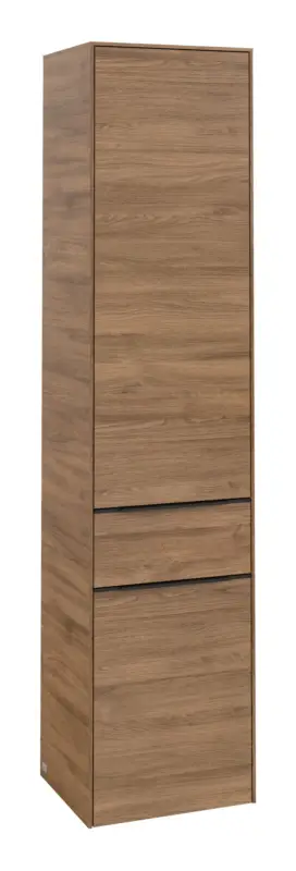 Villeroy & Boch Subway 3.0 Hochschrank 2 Türen 1 Auszug Anschlag links 400 x 346 x 1710 mm - Kansas Oak / Volcano Black Nur Für Kurze Zeit