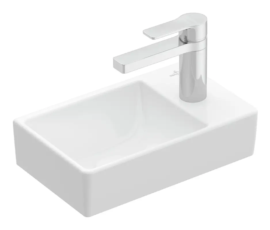 Schneller Versand Villeroy & Boch Avento Handwaschbecken Becken links ohne Überlauf 360 x 220 x 110 mm - Weiß Alpin mit CeramicPlus