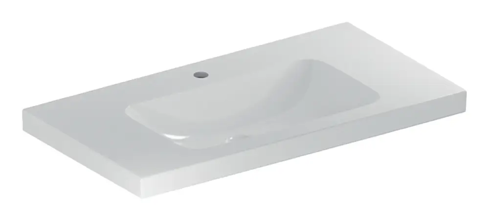 Preiswert Geberit iCon Light Waschtisch mit Ablagefläche mit Hahnloch ohne Überlauf 900 x 480 mm - Weiß mit KeraTect