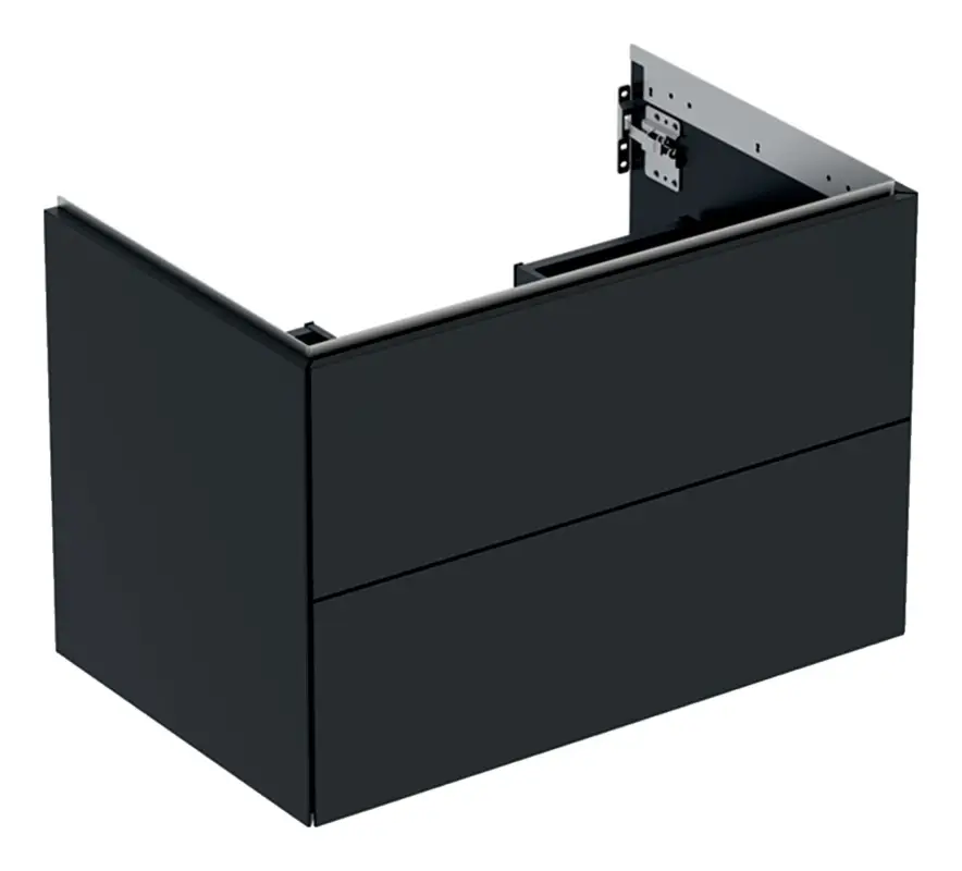Nur Heute Geberit ONE Waschtischunterschrank mit 2 Schubladen 740 x 504 x 470 mm - Schwarz matt lackiert