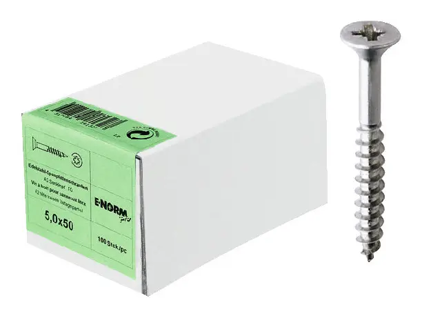 Nur Für Kurze Zeit E-NORMpro Spanplattenschraube Edelstahl Senkkopf A2 TG PZD 4 x 40/24 KP (Verpackungseinheit 200 Stück)