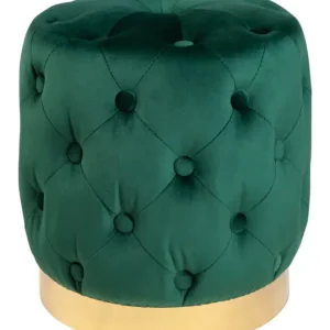 Schnäppchen Hocker 37 x 38 x 37 cm - Dunkelgrün / Gold