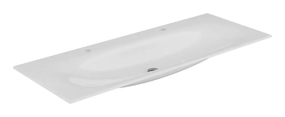 Preis Gesenkt Keuco Edition 11 Keramik-Doppelwaschtisch für 2 x 1-Loch-Armaturen ohne Überlauf 1407 x 538 mm - Weiß mit CleanPlus