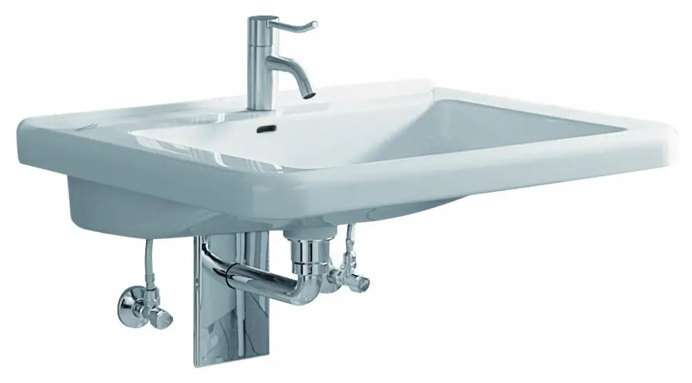 Markenprodukt Geberit Renova Comfort Square Waschtisch unterfahrbar mit Überlauf 600 mm x 550 mm - Weiß Alpin KeraTect
