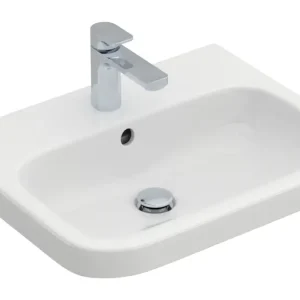 Abverkauf Villeroy & Boch Architectura Waschbecken mit 1 Hahnloch mit Überlauf Unterseite geschliffen 600 x 470 x 180 mm - Weiß Alpin mit CeramicPlus