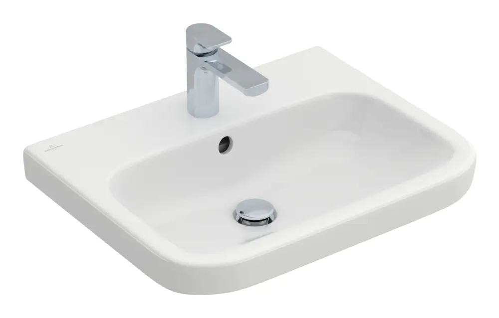 Abverkauf Villeroy & Boch Architectura Waschbecken mit 1 Hahnloch mit Überlauf Unterseite geschliffen 600 x 470 x 180 mm - Weiß Alpin mit CeramicPlus